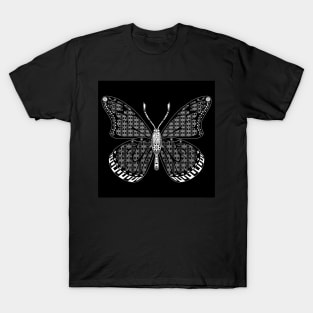 black mandala in zen butterfly ecopop pattern T-Shirt